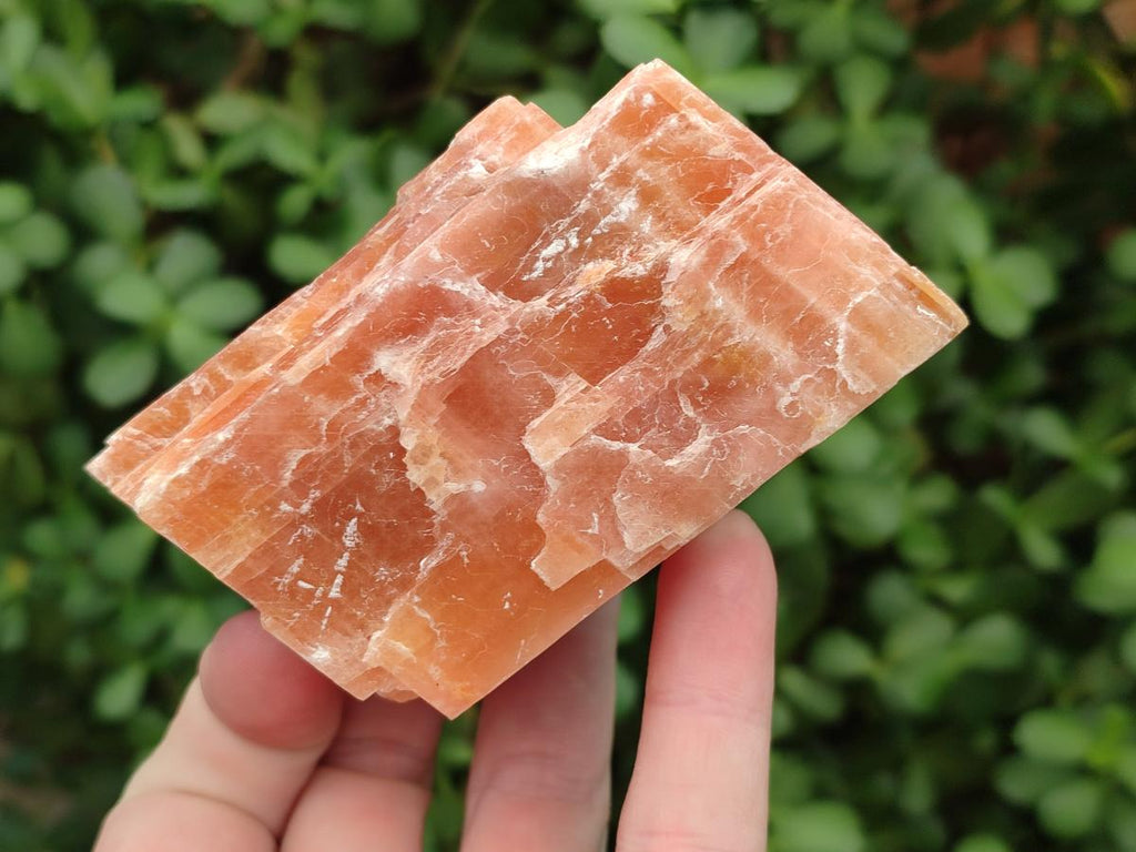 Natural Rhombohedral Sunset Orange Calcite Specimens x 12 From Spitzkop, Namibia - Toprock Gemstones and Minerals 
