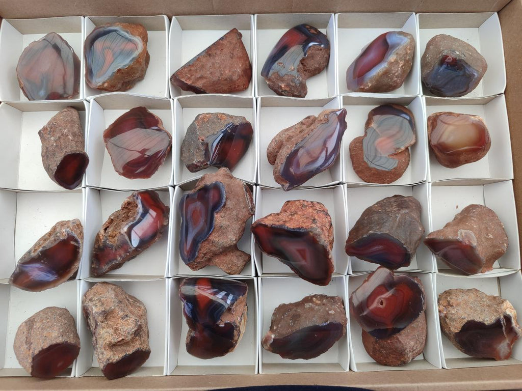 Polished One Side Shashe River Agate Nodules x 24 From Shashe River, Zimbabwe - Toprock Gemstones and Minerals 
