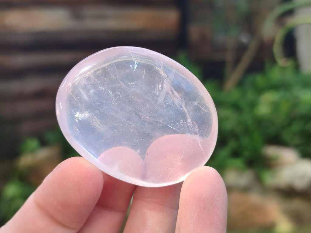 Polished Gemmy Rose Quartz Palm Stones x 35 From Madagascar - Toprock Gemstones and Minerals 
