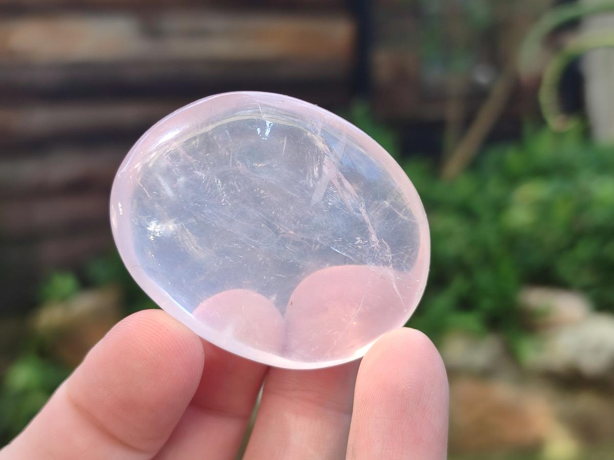 Polished Gemmy Rose Quartz Palm Stones x 35 From Madagascar - Toprock Gemstones and Minerals 