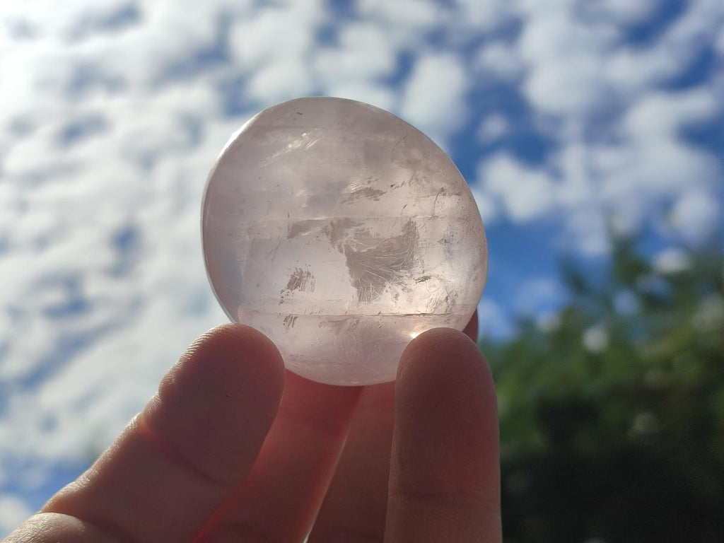 Polished Gemmy Rose Quartz Palm Stones x 35 From Madagascar - Toprock Gemstones and Minerals 