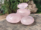 Polished Gemmy Rose Quartz Palm Stones x 35 From Madagascar - Toprock Gemstones and Minerals 