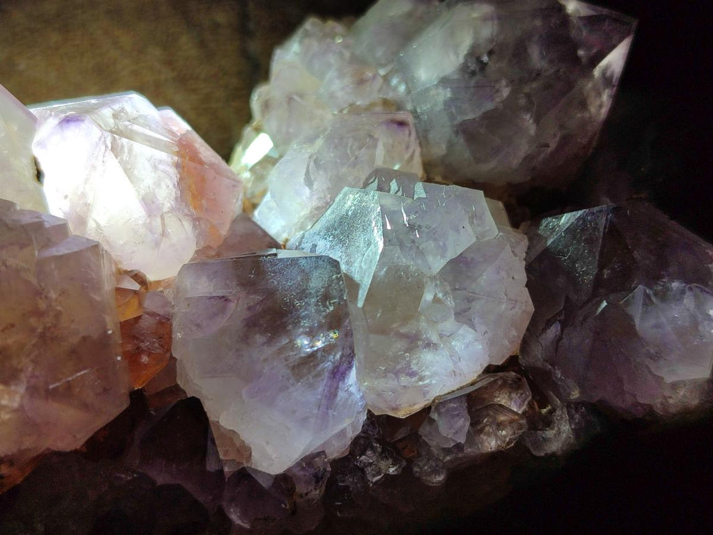 Natural Sunburst Spirit Amethyst Crystal Clusters x 3 From Boekenhouthoek, South Africa - Toprock Gemstones and Minerals 