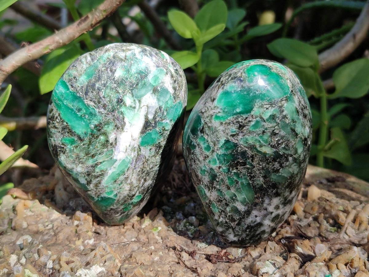Polished Emerald Mica 'Mutokolite' Standing Display Pieces x 4 From Mutoko, Zimbabwe - Toprock Gemstones and Minerals 