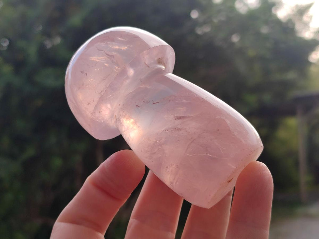 Polished Gemmy Rose Quartz Mushrooms x 6 From Madagascar - Toprock Gemstones and Minerals 