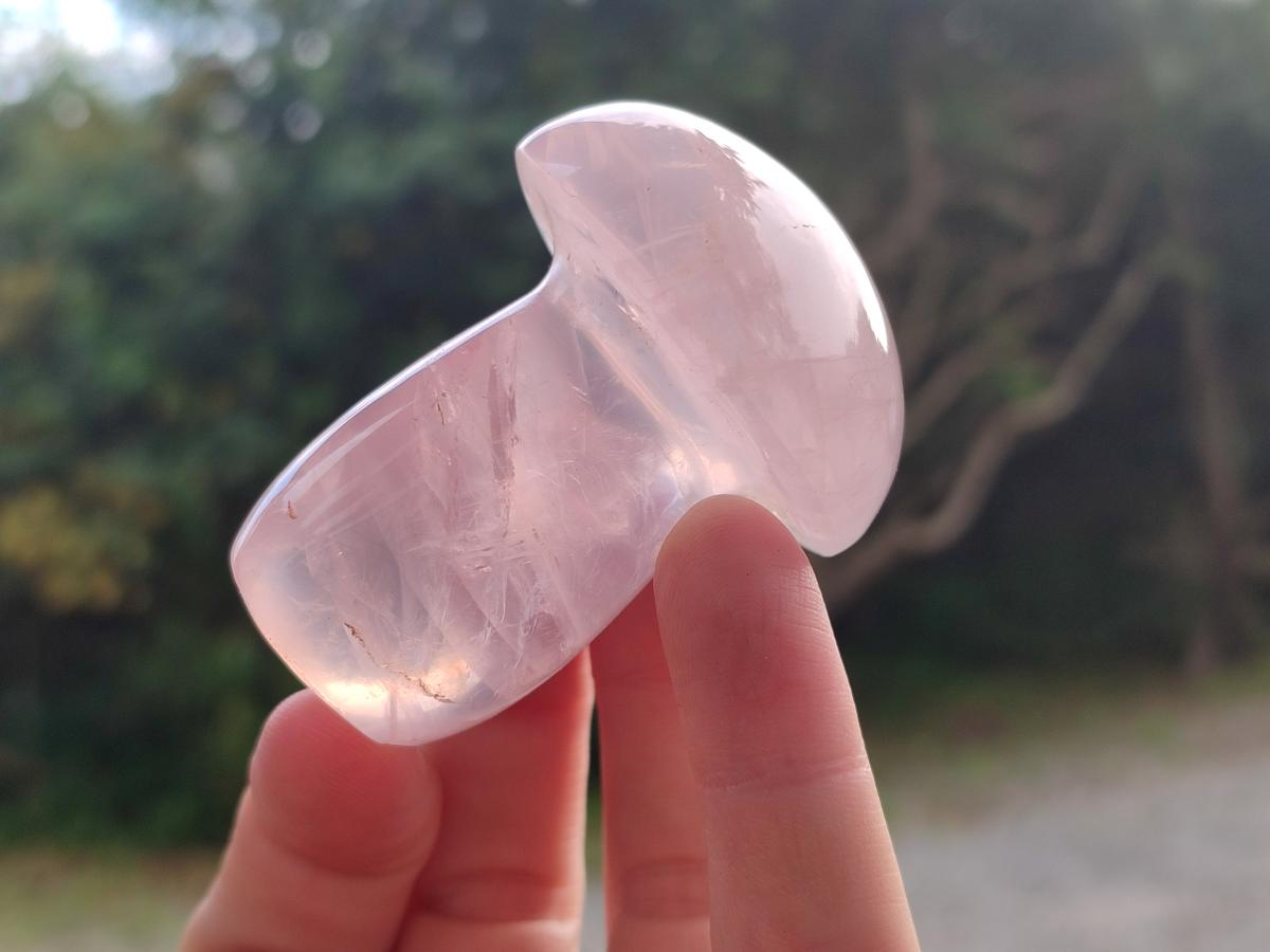 Polished Gemmy Rose Quartz Mushrooms x 6 From Madagascar - Toprock Gemstones and Minerals 
