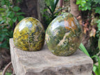 Polished Green Opal Standing Display Pieces x 2 From Betroka, Madagascar - Toprock Gemstones and Minerals 