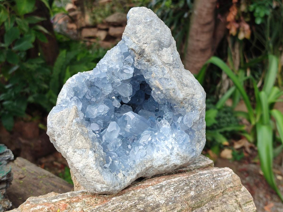 Natural Large Blue Celestite Geode Specimen x 1 From Sakoany, Madagascar - Toprock Gemstones and Minerals 