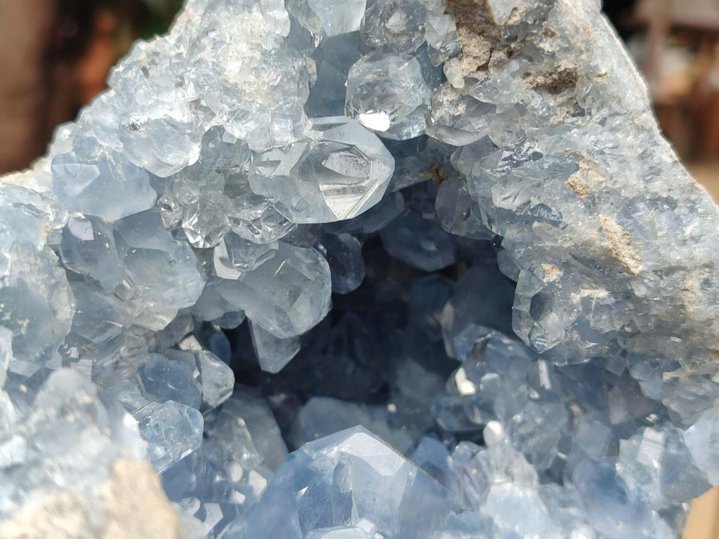 Natural Large Blue Celestite Geode Specimen x 1 From Sakoany, Madagascar - Toprock Gemstones and Minerals 