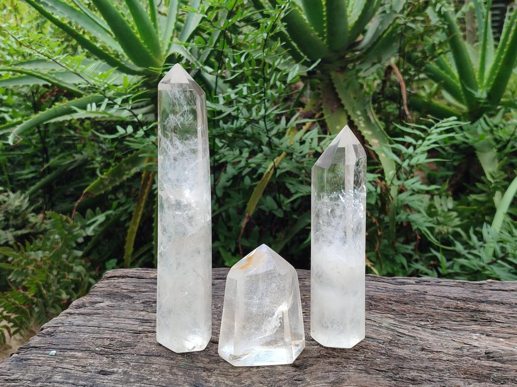 Polished Clear Quartz Display Crystals x 4 From Madagascar - Toprock Gemstones and Minerals 