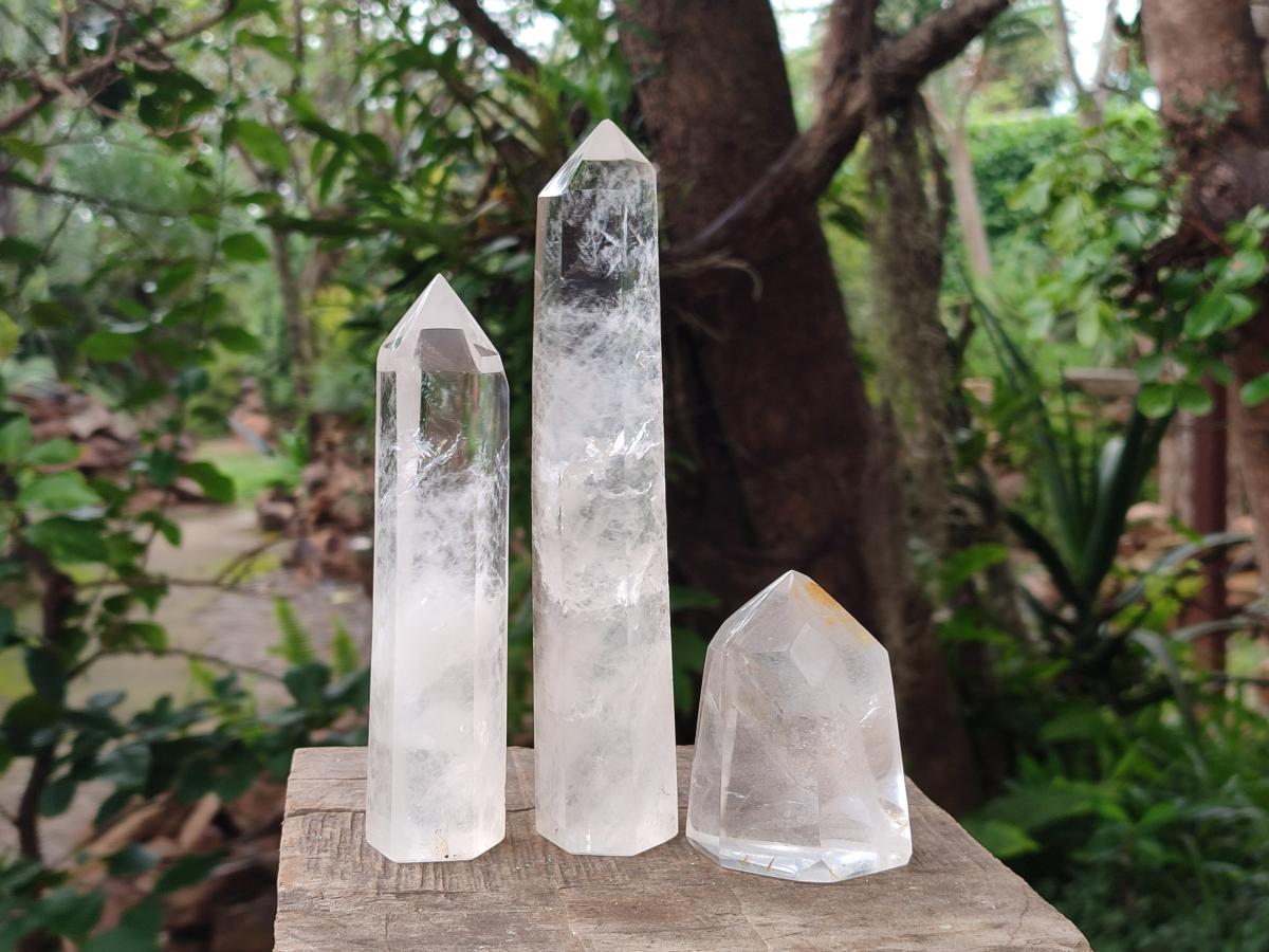 Polished Clear Quartz Display Crystals x 4 From Madagascar - Toprock Gemstones and Minerals 