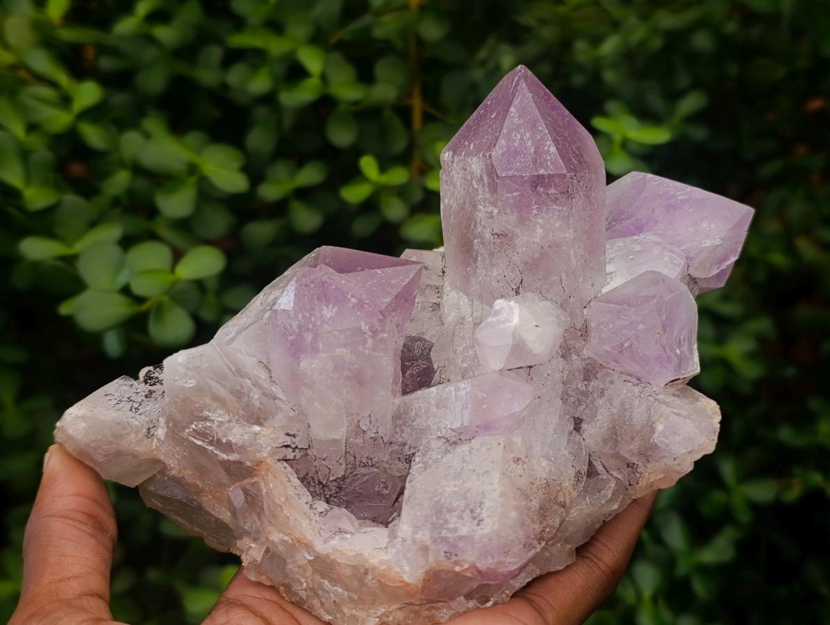 Natural Jacaranda Amethyst Crystal Clusters x 2 From Mumbwa, Zambia - Toprock Gemstones and Minerals 
