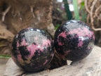 Polished Small Rhodonite Gemstone Spheres x 4 From Ambindavato, Madagascar - Toprock Gemstones and Minerals 
