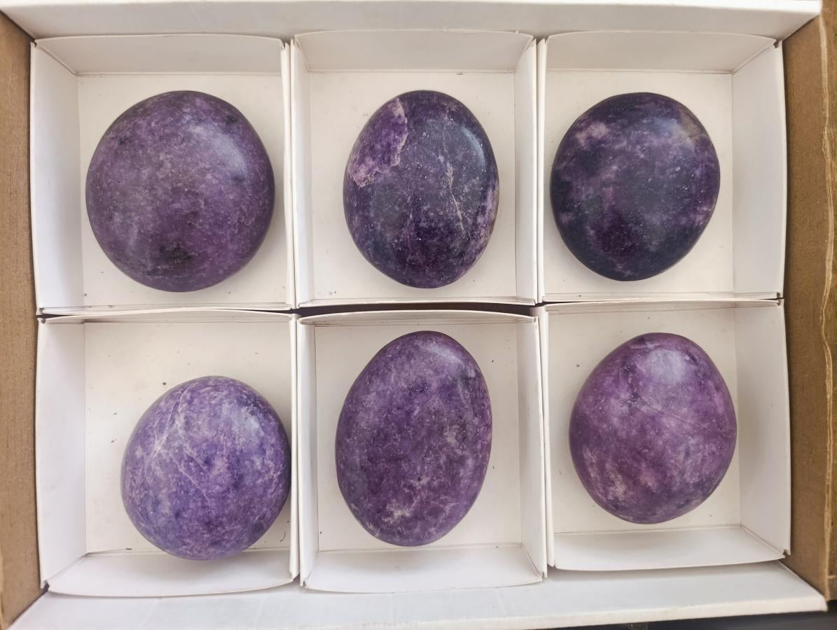 Polished Large Lepidolite Free Forms x 6 From Zimbabwe - Toprock Gemstones and Minerals 