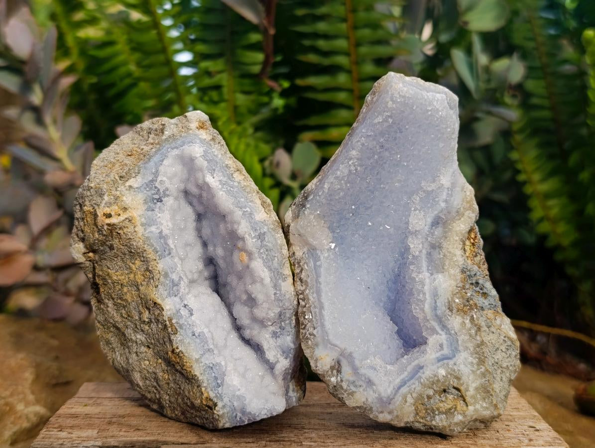 Natural Blue Lace Agate Geode Specimens x 12 From Nsanje, Malawi - Toprock Gemstones and Minerals 