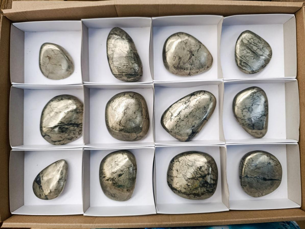 Polished Basalt Pharaoh Stone Free Forms x 12 From Iron Duke Mine, Zimbabwe - Toprock Gemstones and Minerals 
