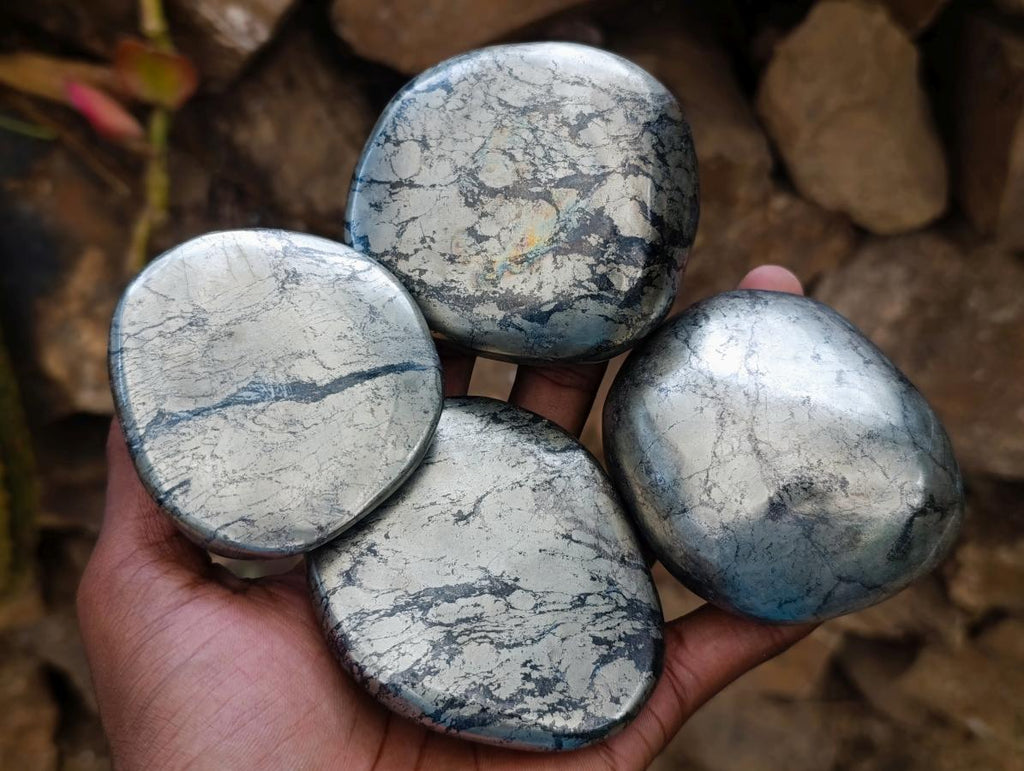 Polished Basalt Pharaoh Stone Free Forms x 12 From Iron Duke Mine, Zimbabwe - Toprock Gemstones and Minerals 