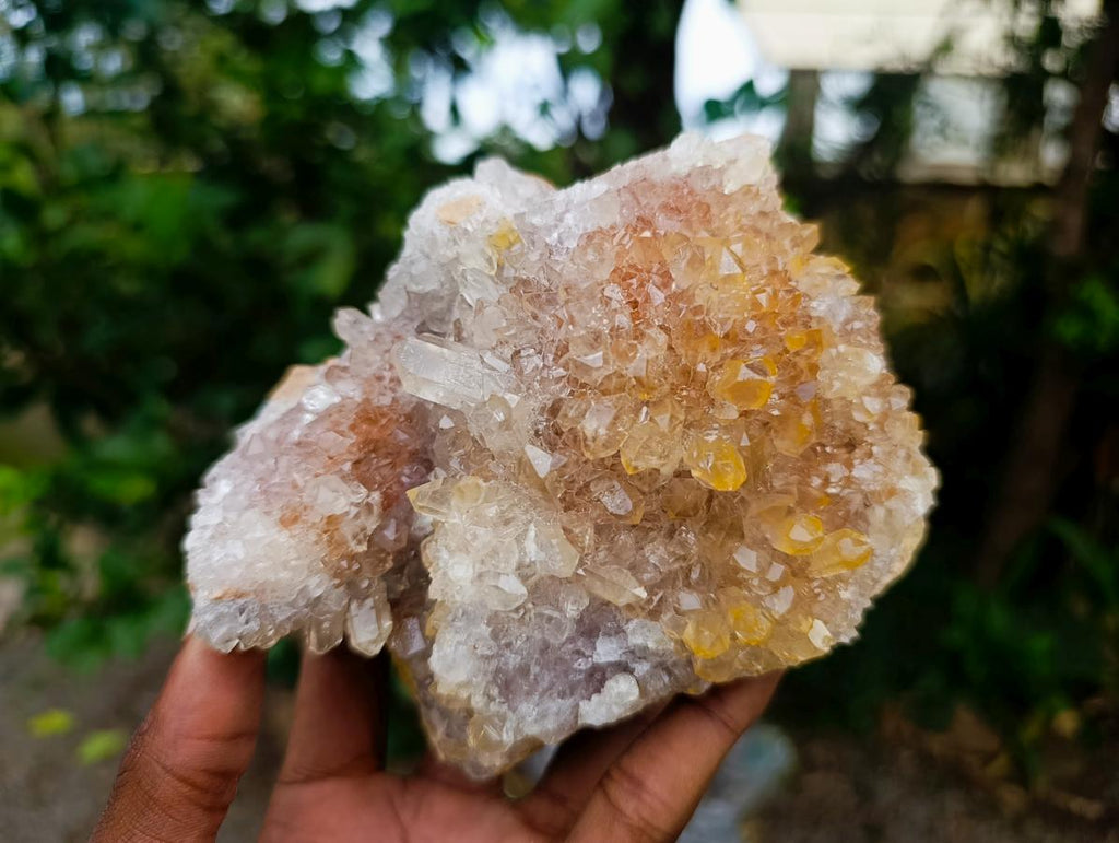 Natural Limonite Quartz Clusters x 2 From Solwezi, Zambia - Toprock Gemstones and Minerals 