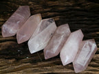 Polished Double Terminated Gemmy Rose Quartz Crystals x 6 From Madagascar - Toprock Gemstones and Minerals 