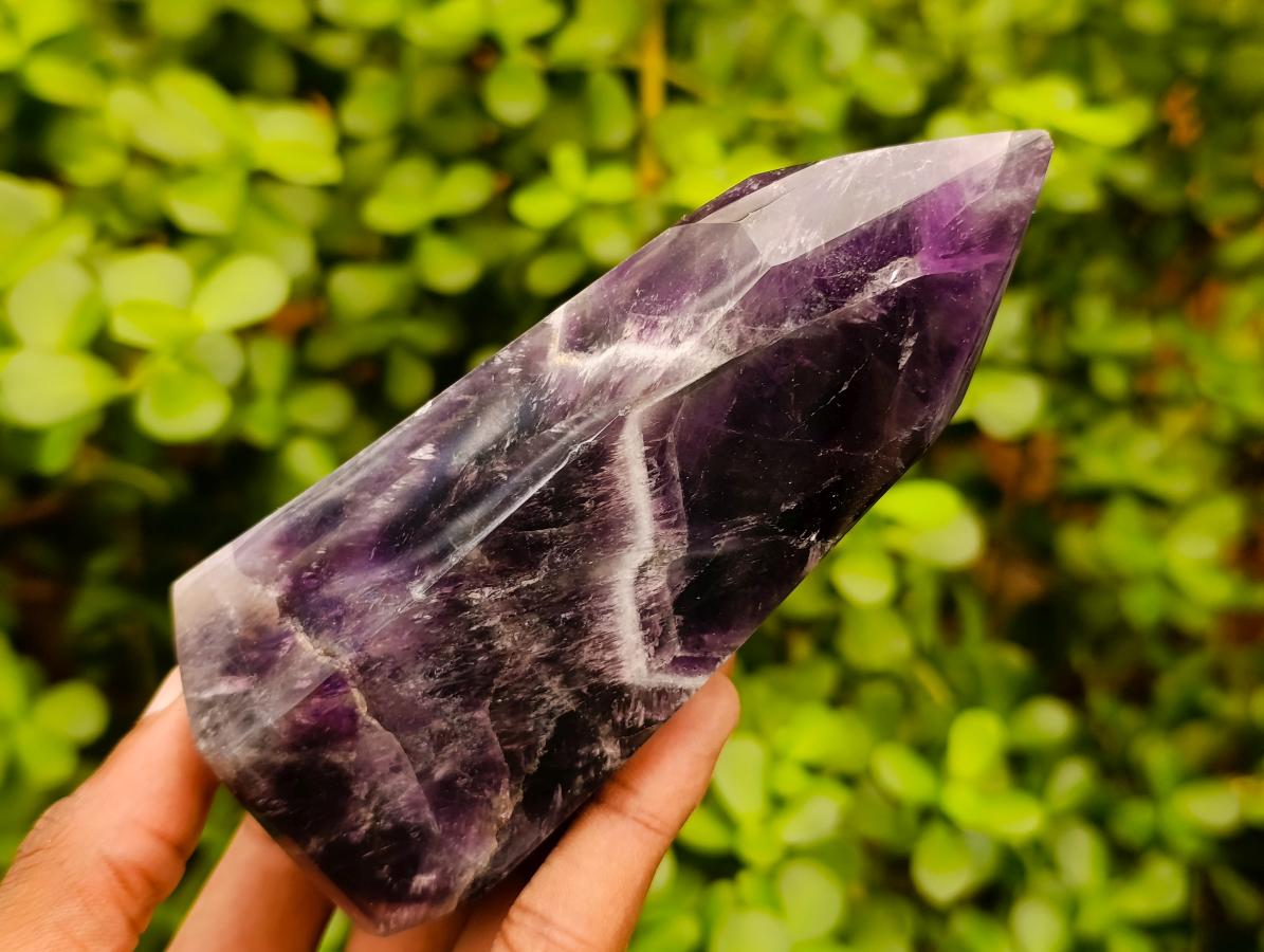 Polished Chevron Amethyst Display Crystals x 3 From Zambia - Toprock Gemstones and Minerals 