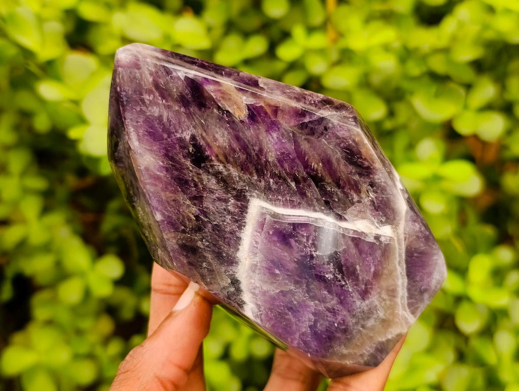 Polished Chevron Amethyst Display Crystals x 3 From Zambia - Toprock Gemstones and Minerals 
