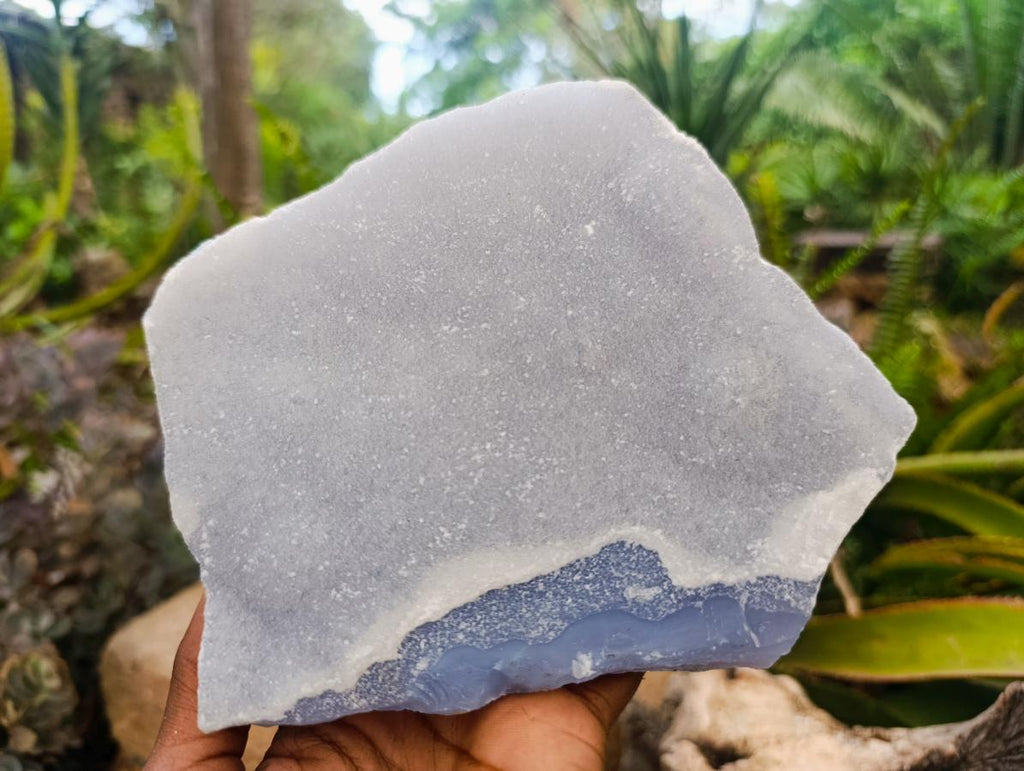 Natural Blue Lace Agate Plate Specimens x 3 From Nsanje, Malawi - Toprock Gemstones and Minerals 