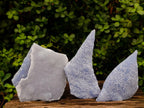 Natural Blue Lace Agate Plate Specimens x 3 From Nsanje, Malawi - Toprock Gemstones and Minerals 