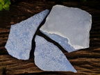 Natural Blue Lace Agate Plate Specimens x 3 From Nsanje, Malawi - Toprock Gemstones and Minerals 