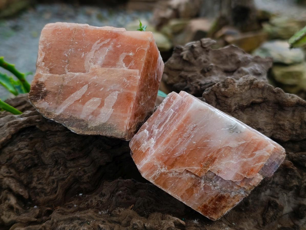 Natural Rhombohedral Sunset Orange Calcite Specimens x 12 From Spitzkop, Namibia - Toprock Gemstones and Minerals 