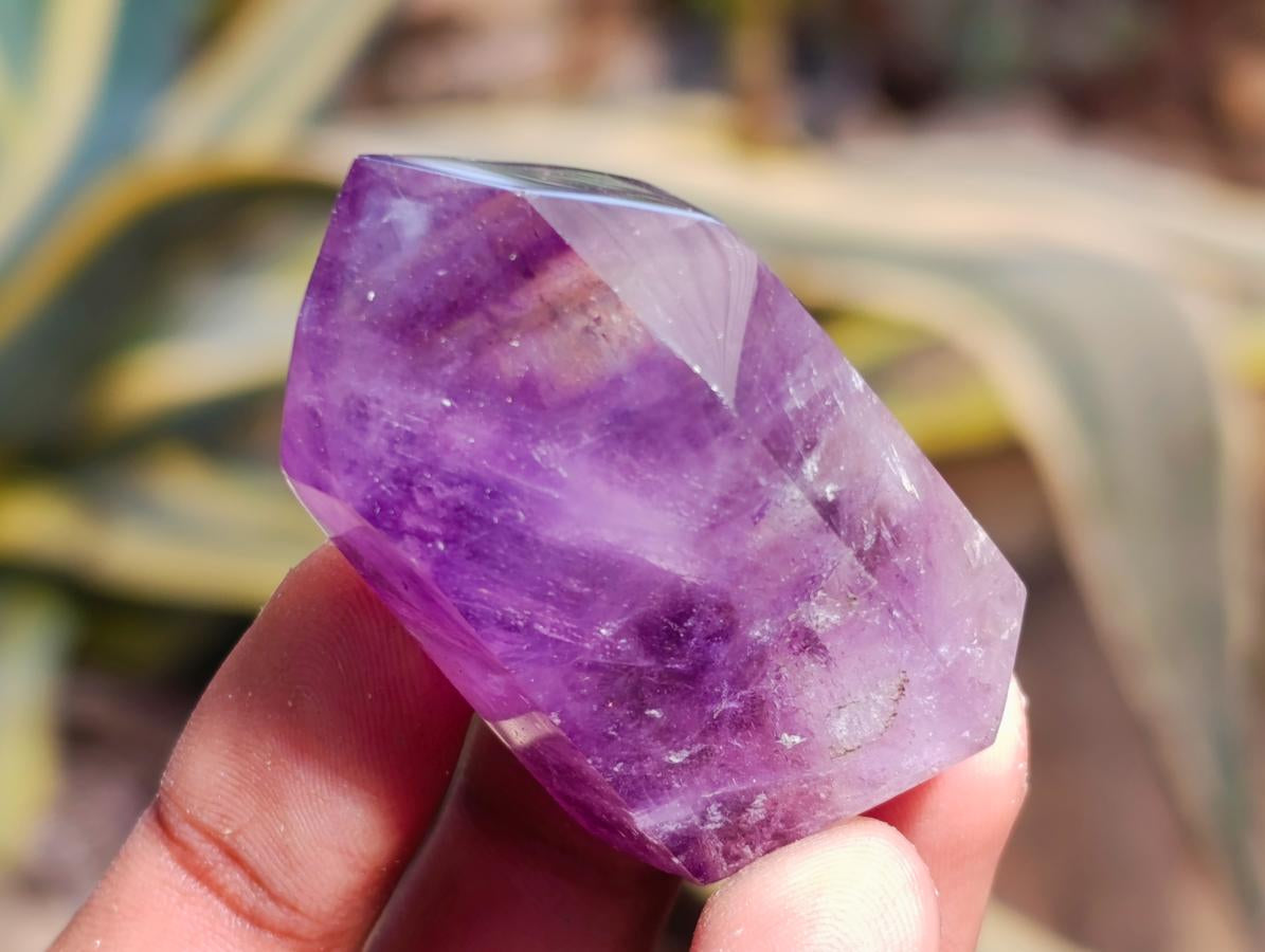 Polished Smokey Window Amethyst Crystals x 15 From Akansobe, Madagascar - Toprock Gemstones and Minerals 