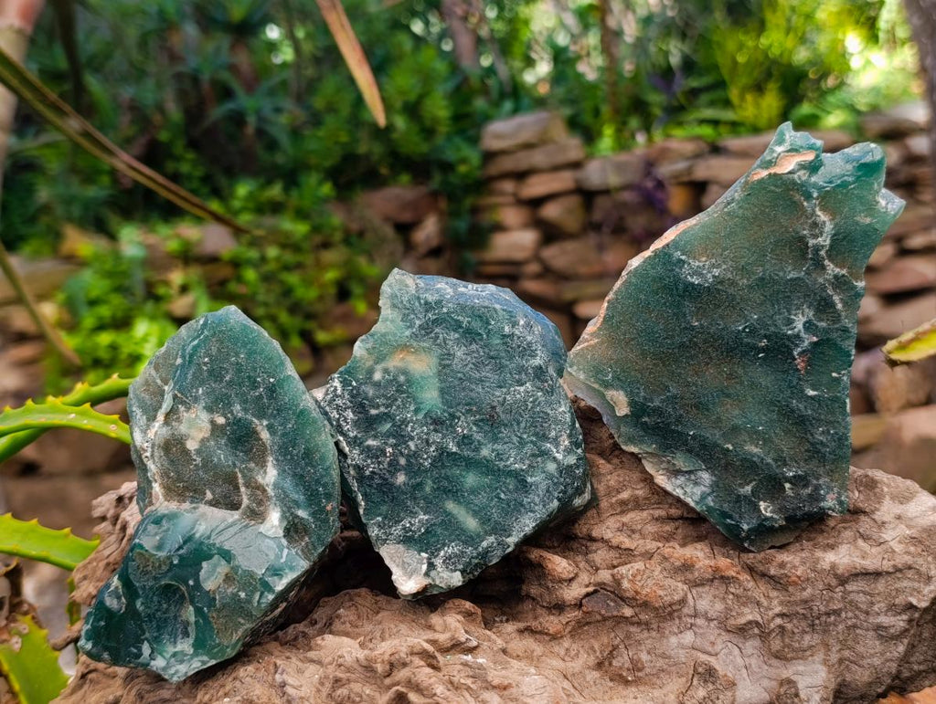 Natural Mtorolite Chrysoprase Plates x 6 From Mutorashanga, Zimbabwe - Toprock Gemstones and Minerals 