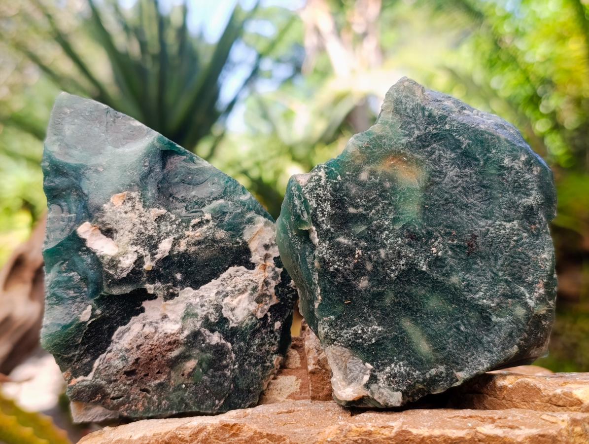 Natural Mtorolite Chrysoprase Plates x 6 From Mutorashanga, Zimbabwe - Toprock Gemstones and Minerals 