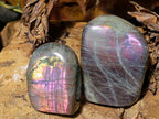 Polished Rare Purple Sunset Flash Labradorite Standing Display Pieces x 12 From Madagascar - Toprock Gemstones and Minerals 