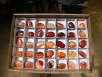 Polished Carnelian Agate Gemstone Galets x 35 From Madagascar - Toprock Gemstones and Minerals 