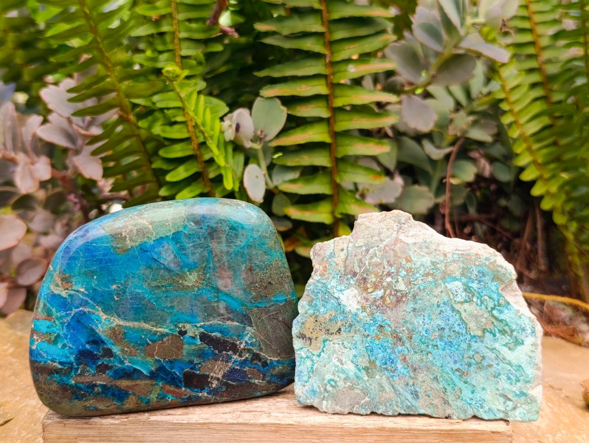 Polished One Side Shattuckite Free Forms x 12 From Kaokoveld, Namibia - Toprock Gemstones and Minerals 