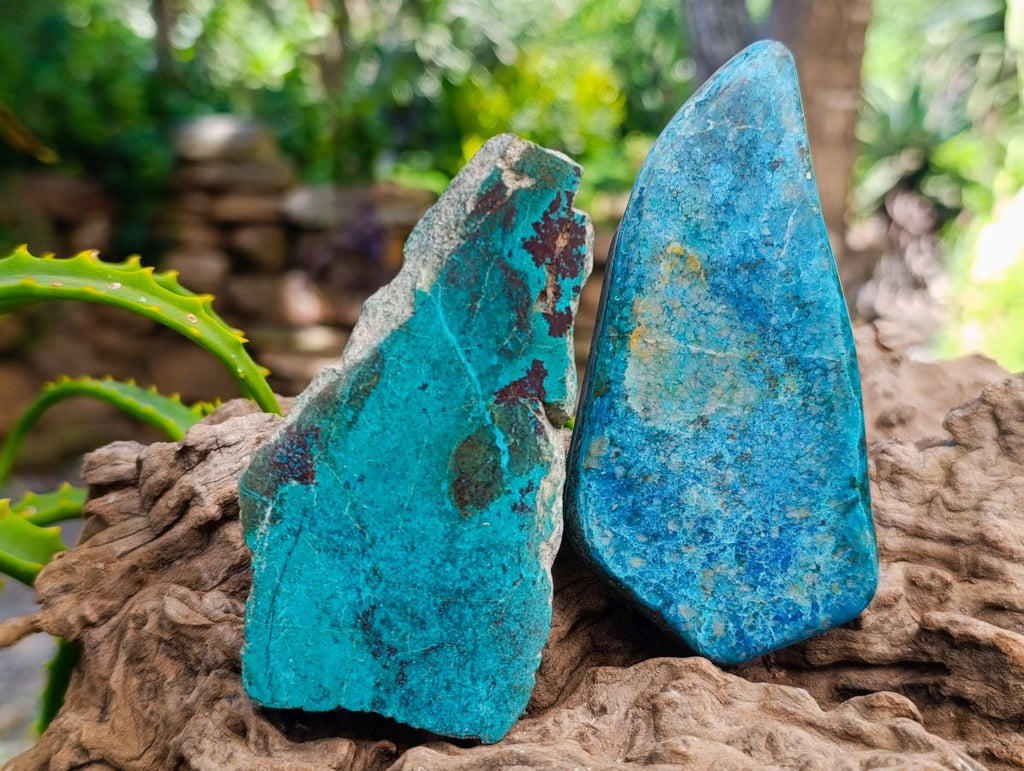 Polished One Side Shattuckite Free Forms x 12 From Kaokoveld, Namibia - Toprock Gemstones and Minerals 