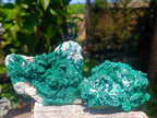 Natural Rare Malachite Pseudomorph Specimens with Associated Minerals x 2 From Kolwezi, Congo - Toprock Gemstones and Minerals 