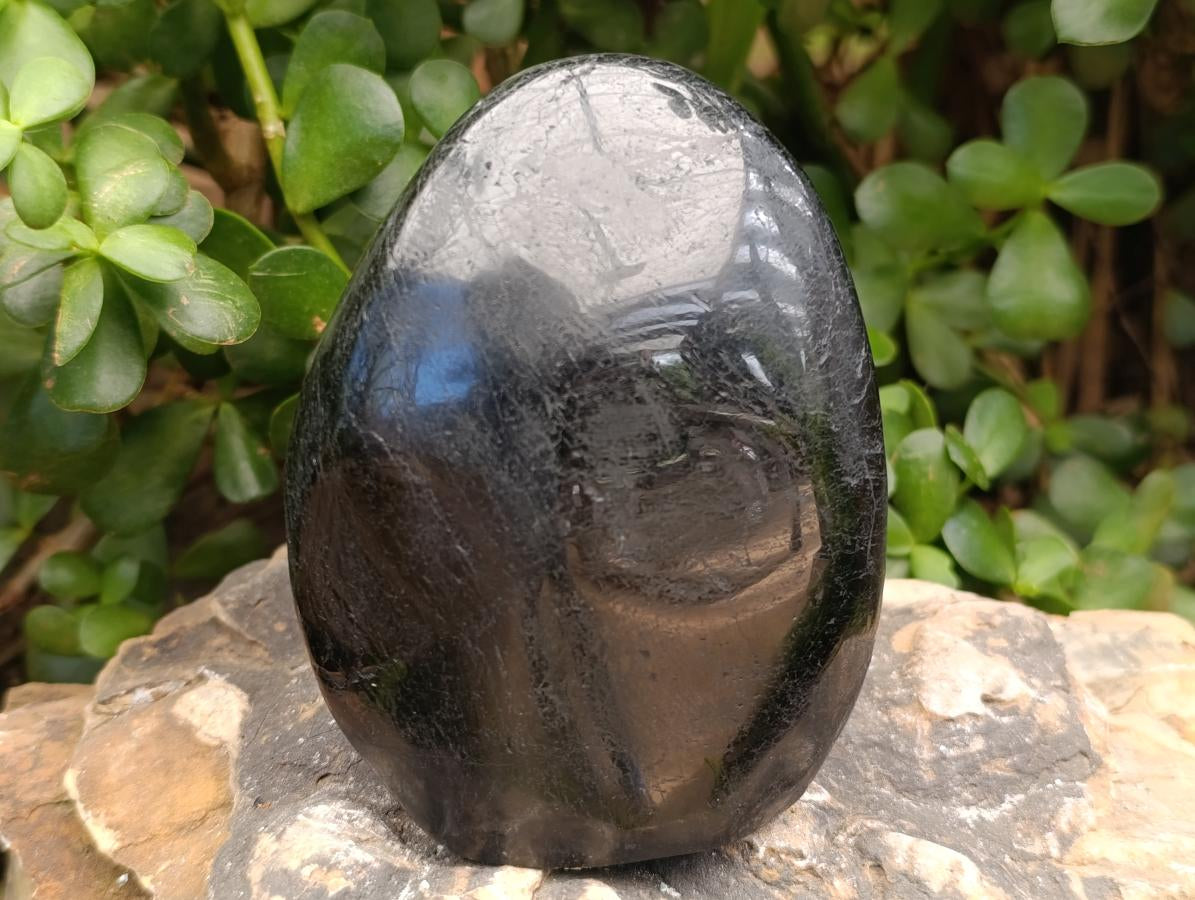 Polished Black Tourmaline Standing Display Pieces x 2 From Madagascar - Toprock Gemstones and Minerals 