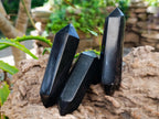 Polished Double Terminated Black Basalt Crystals x 12 From Madagascar - Toprock Gemstones and Minerals 