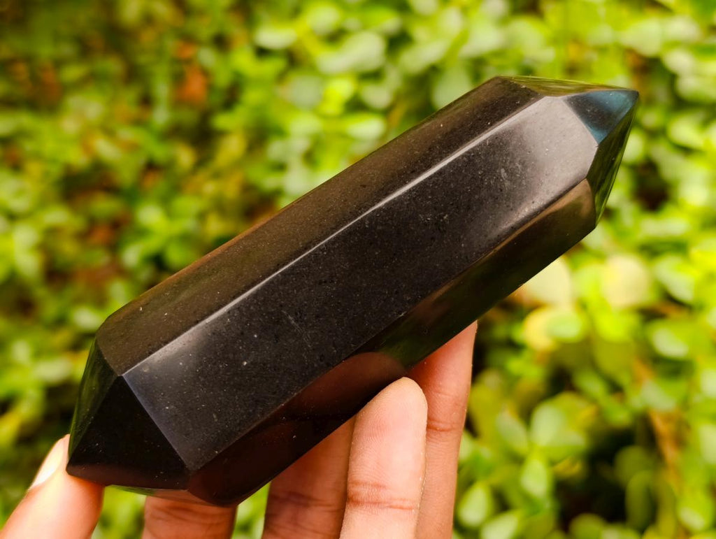 Polished Double Terminated Black Basalt Crystals x 12 From Madagascar - Toprock Gemstones and Minerals 