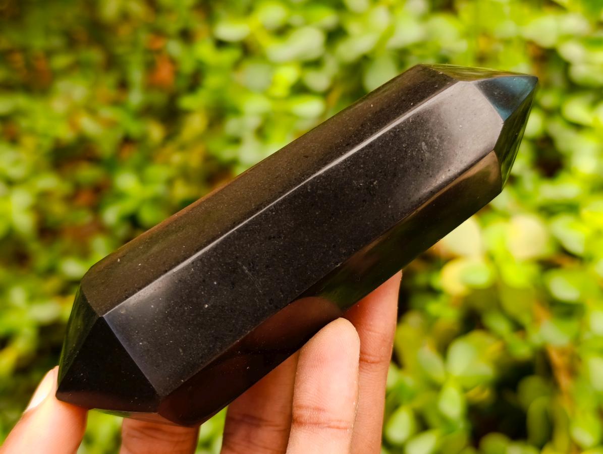 Polished Double Terminated Black Basalt Crystals x 12 From Madagascar - Toprock Gemstones and Minerals 