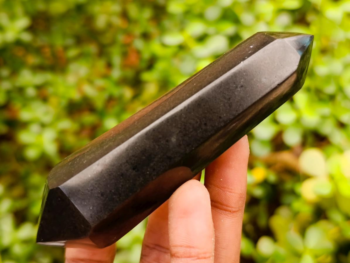 Polished Double Terminated Black Basalt Crystals x 12 From Madagascar - Toprock Gemstones and Minerals 