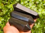 Polished Double Terminated Black Basalt Crystals x 12 From Madagascar - Toprock Gemstones and Minerals 