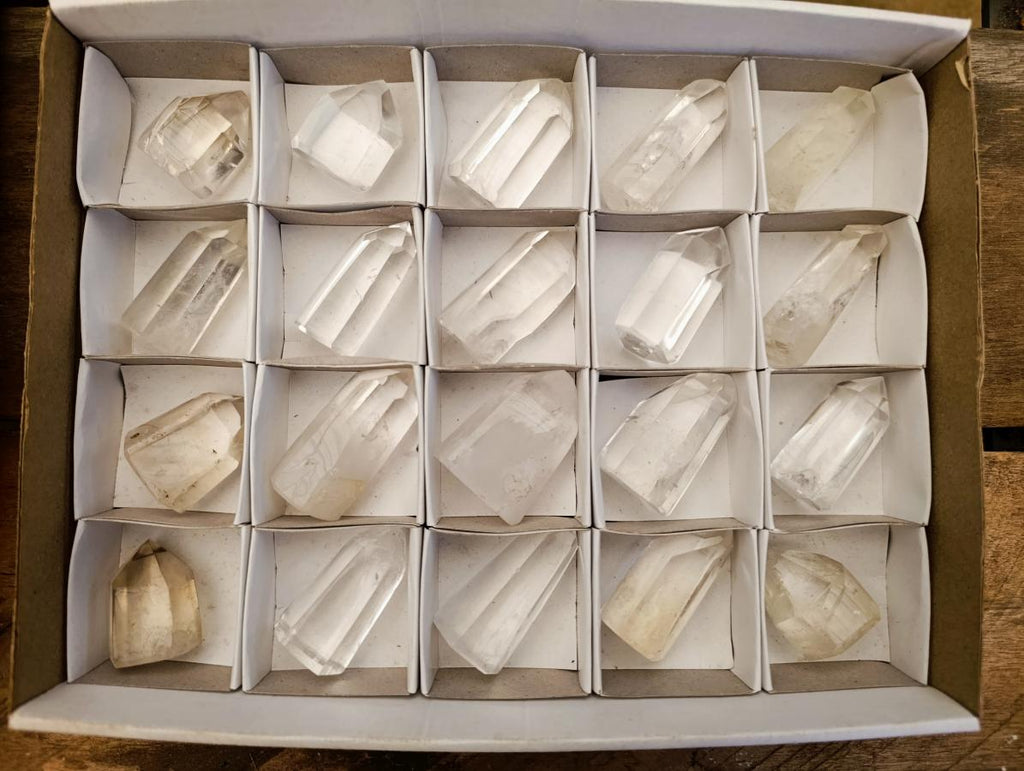 Polished Clear Quartz Display Crystals x 20 From Madagascar - Toprock Gemstones and Minerals 