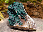 Natural Silky Ball Malachite and Drusy Quartz on Dolomite Specimen x 1 From Mindingi Mine, Kambove, Congo - Toprock Gemstones and Minerals 