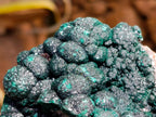 Natural Silky Ball Malachite and Drusy Quartz on Dolomite Specimen x 1 From Mindingi Mine, Kambove, Congo - Toprock Gemstones and Minerals 