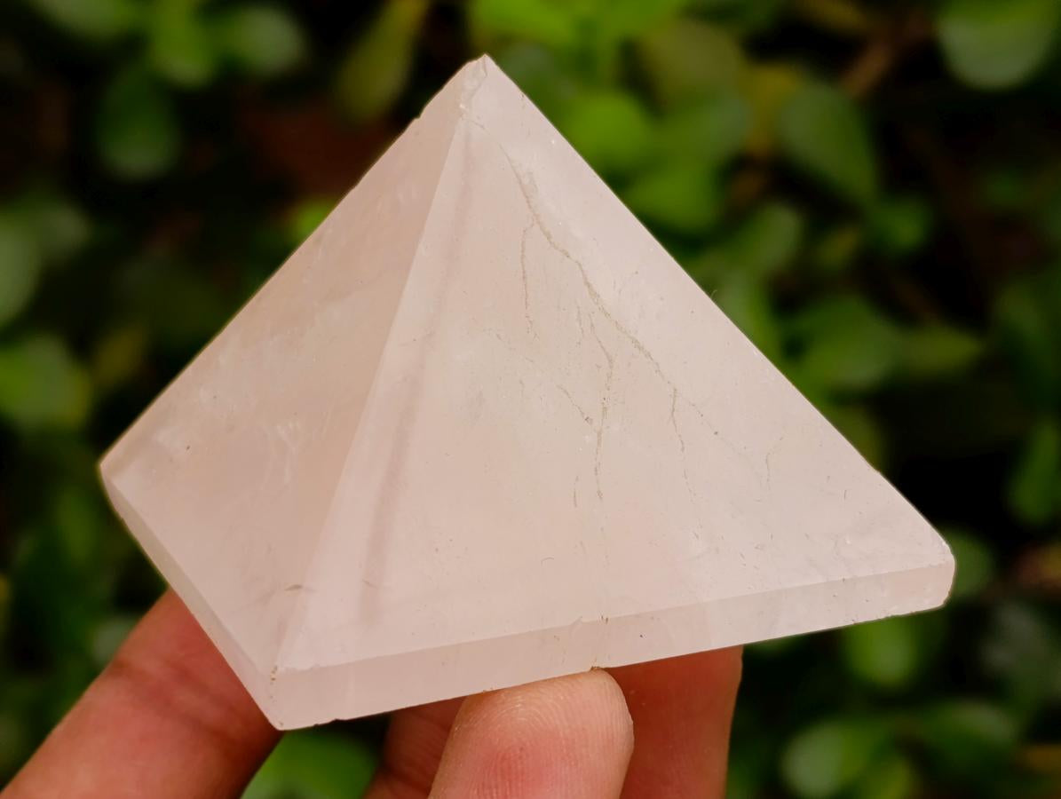 Polished Small Gemmy Rose Quartz Pyramids x 6 From Madagascar - Toprock Gemstones and Minerals 
