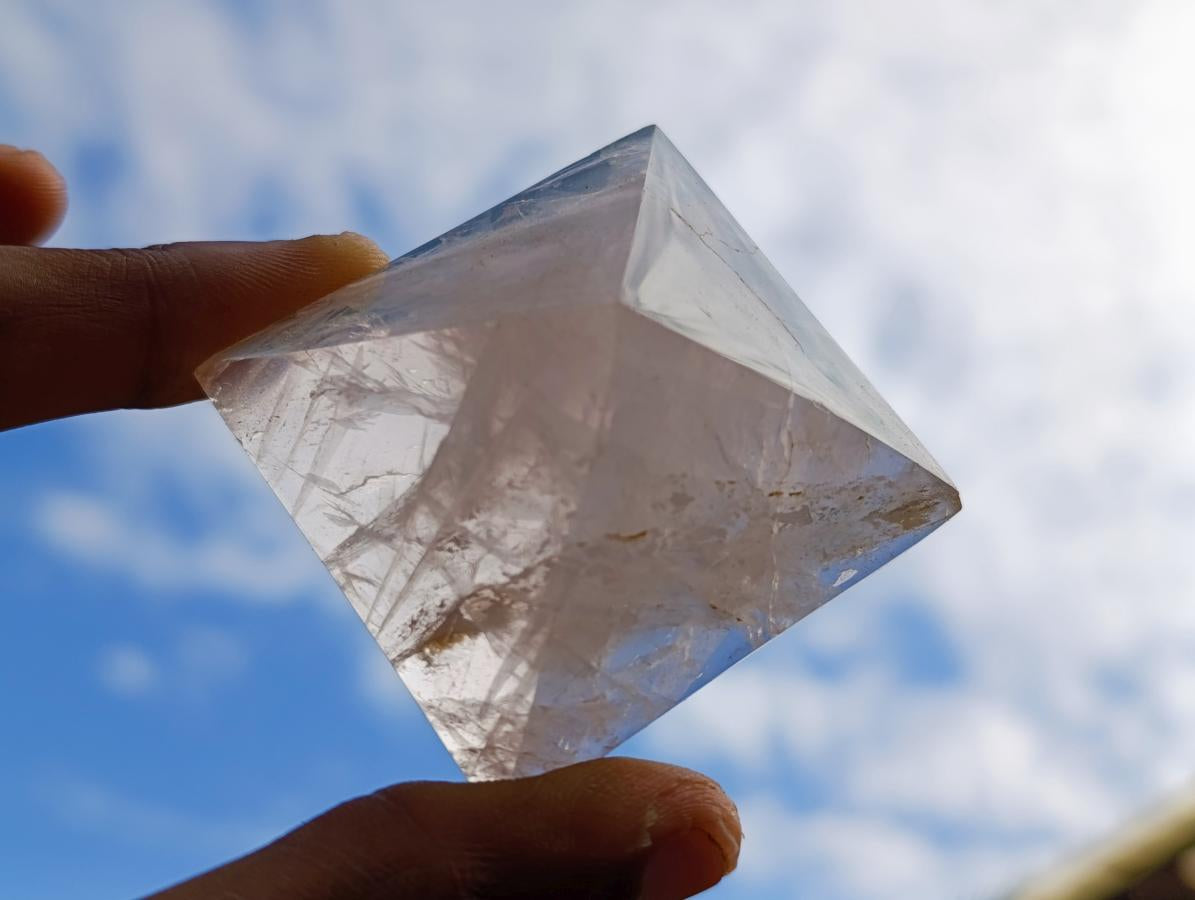 Polished Small Gemmy Rose Quartz Pyramids x 6 From Madagascar - Toprock Gemstones and Minerals 