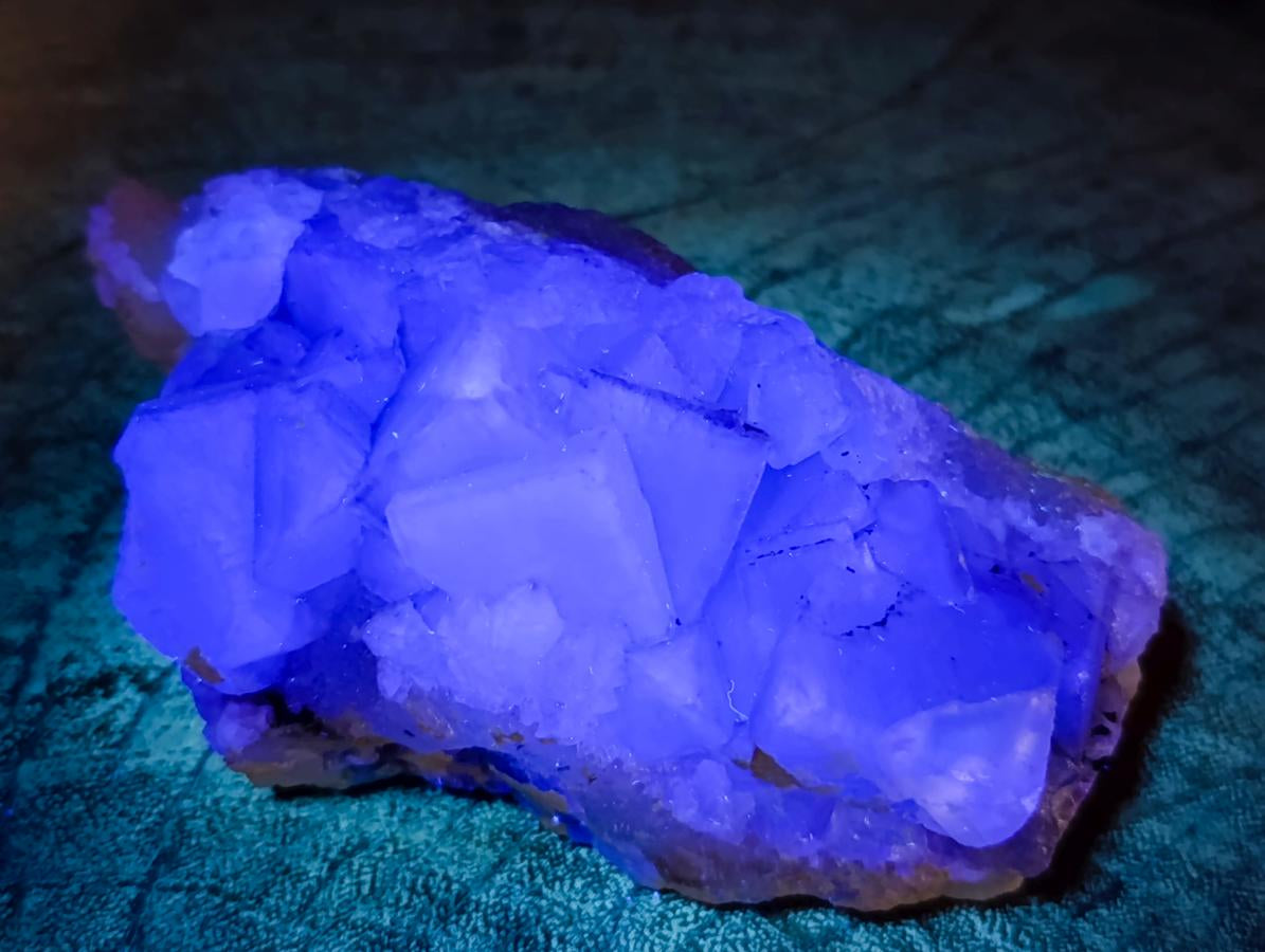 Natural Dark Green and Purple Cubic Fluorite Specimens x 4 From Uis, Namibia - Toprock Gemstones and Minerals 