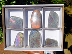 Polished Rare Purple Sunset Flash Labradorite Standing Free Forms x 6 From Madagascar - Toprock Gemstones and Minerals 